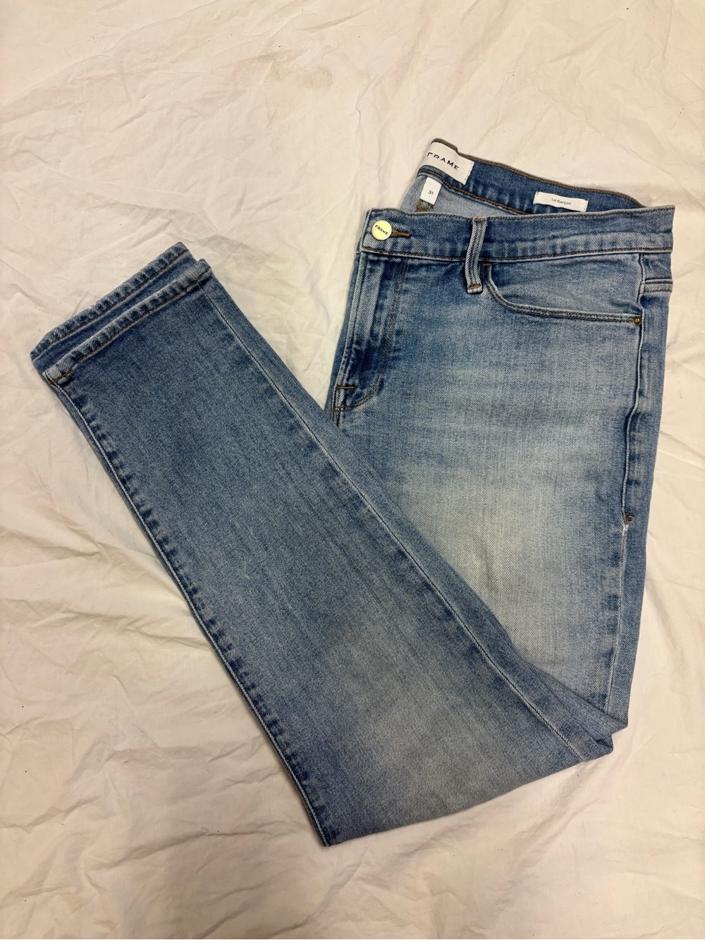 Frame Blue ‘Le Garcon’ Mid Rise Crop Boyfriend Jeans | Size 31